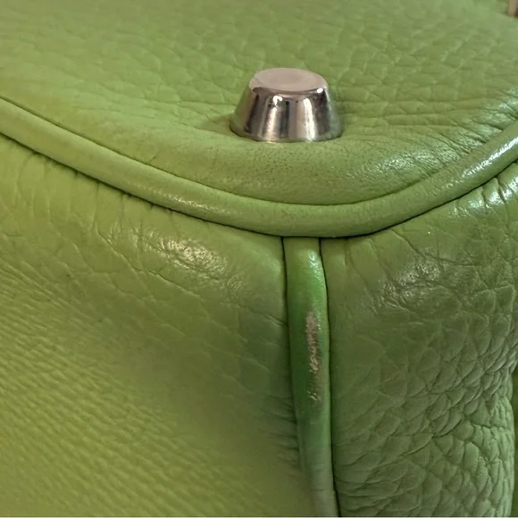 Dior Green Pebbled Leather Medium Issime Shopper Tote with Detachable Pouch - Picture 9 of 10